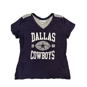 Dallas Cowboys Shirt Women's XL Blue Gray NFL Football 1960 Vintage Style Tee